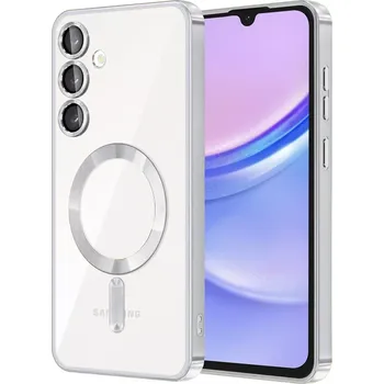 Pouzdro na mobilní telefon Kryt Samsung Galaxy A17 4G/5G Techsuit Luxury Crystal MagSafe - stříbrný