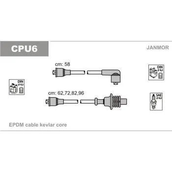 Zapalovací kabel JANMOR Sada kabelů pro zapalování JNM CPU6