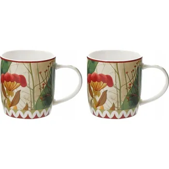 Sada 2 červených porcelánových hrnků Rose&Tulipani Mirabilia, 420 ml