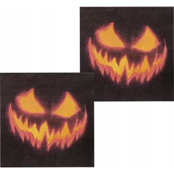 Party dekorace Ubrousky na Halloween Strašidelná Dýně 33x33 cm 20 kusů Dekorace Boland