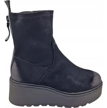 Dámská zimní obuv Kotníkové Boty na platformě VINCEZA 58596 , černé semišové vel. 38