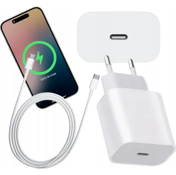 RYCHLÁ NABÍJEČKA USB-C 20W + KABEL USB-C 100CM pro IPHONE 15 16 PRO