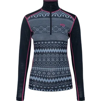 Dámské termoprádlo Dámské funkční merino triko Kari Traa Live Half Zip Dark Navy Blue Royal 623873 25/26 S