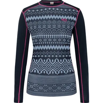 Dámské termoprádlo Dámské funkční merino triko Kari Traa Live Long Sleeve Dark Navy Blue 623900 25/26 M