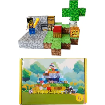 Toybit Minecraft úkryt s postelí, pecí a truhlou magnetická stavebnice 51 ks ostatní stavebnice Toybit Minecraft úkryt s postelí, pecí a truhlou magnetická stavebnice 51 ks