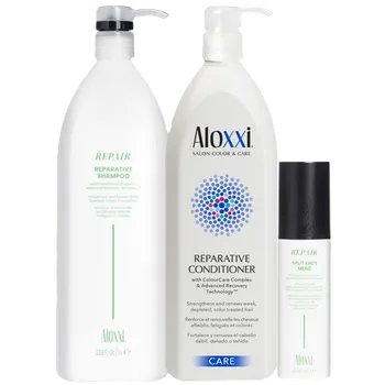 Šampon ALOXXI® Rekonstrukční šampon 1000ml, rekonstrukční kondicionér 1000ml, rekonstrukční sérum 100ml