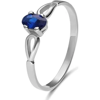 Prsten Couple, Elegantní prsten Elyra, bílé zlato s tmavě modrým zirkonem, vel. 54, prům. 17.2 mm, 585-68-1-0086.1B00.0.54.002