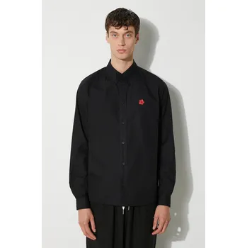 Pánská košile Bavlněná košile Kenzo Boke Flower Crest Shirt černá barva, regular, s límečkem button-down, FE65CH4109LI.99, 38, 99X