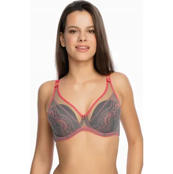 Dámské spodní prádlo Gaia podprsenka s polovyztuženými košíčky šedá velikost 65C
