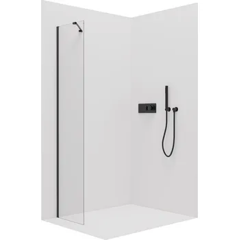 Cerano Sprchová zástěna pro dveře Antelo L/P, 6 mm, černá matná, transparentní sklo, 70x190 cm, jednodílná pevná, CER-537541