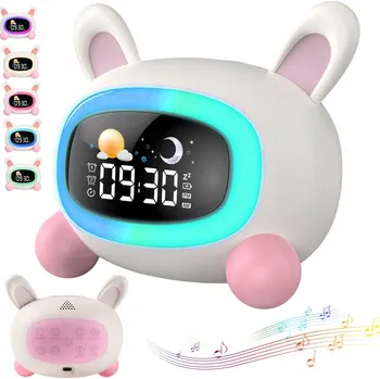 Budík Inteligentní budík noční lampa LED pro děti Králík TRENÉR SPÁNKU