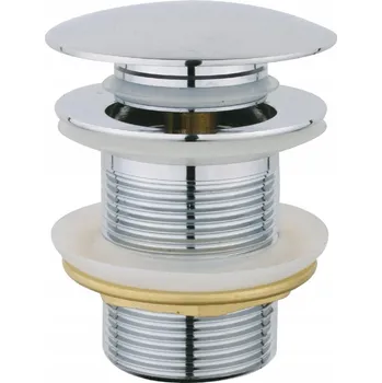 Sifon Zátka umyvadlová výpust click-clack kulatý duro stříbrná