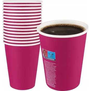 Jednorázové nádobí PAPÍROVÉ KELÍMKY NA KÁVU ČAJ RŮŽOVÉ 250ML