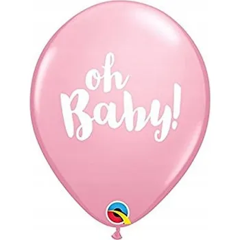 Balónek Latexové balónky Qualatex Oh Baby! růžové, 25 kusů