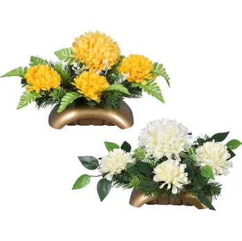 umělá květina Květina CHRYZANTÉMA PODZIM aranžmá v květníku 36x23cm