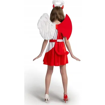 Karnevalový kostým KOSTÝM ČERTA ANDĚLA PŘEVLEK KOMPLET SET HALLOWEEN BAL 10-12 ČERNÁ