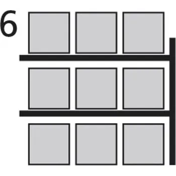 Dílna Meva Paletový regál přístavbové pole 2700 x 1100 x 3300 mm 9 palet