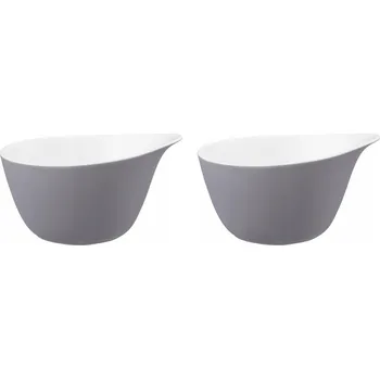 Sada 2 misek 600 ml s uchem šedá porcelán Elegant Seltmann