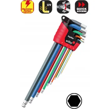 Klíč Sada 9 imbusových klíčů s kulovou hlavou ERGOSTAR WIHA