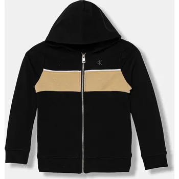 Chlapecká mikina Dětská bavlněná mikina Calvin Klein Jeans IB0IB02620.128.176.PPY2 černá 99X, vel. 152
