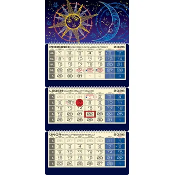 Kalendář SPEKTRUM GRAFIK Tříměsíční nástěnný kalendář Luxus Moon 2026