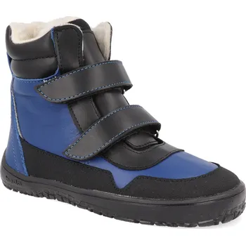 Dívčí zimní obuv Barefoot dětské zimní boty Beda - Playful Dark sky tmavě modré Velikost: 31