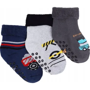 Dámské ponožky PONOŽKY FROTÉ TEPLÉ S ABS PROTISKLUZOVÉ BEZ TLAKU 3-BALENÍ YOCLUB 23-26