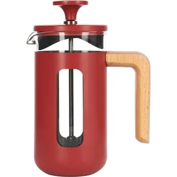 French press La Cafetière Pisa French Press z nerezové oceli, červená, pro 3 šálky