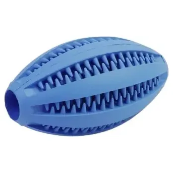 Miska pro psa Kousátko, rugby míč na pamlsky 9 cm modrá (KBM9)