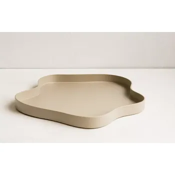 Béžový kovový podnos Pond 37 × 37 cm Hübsch