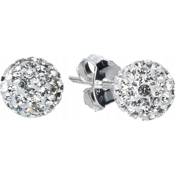 Náušnice Náušnice Silvex kuličky se zirkony stříbrné