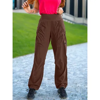 Dámské kalhoty NEYWER Dámské funkční elastické sportovní kalhoty hnědé EK930 Velikost: L