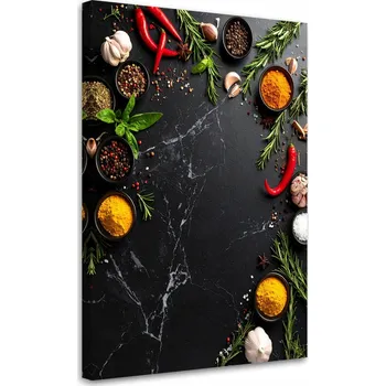 Obraz Obraz do kuchyně jídelny, Barevné koření a bylinky 80x120