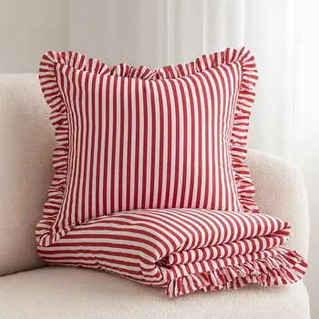 Povlečení HOMLA Povlečení z bavlny pruhované Volánky 140x200 cm