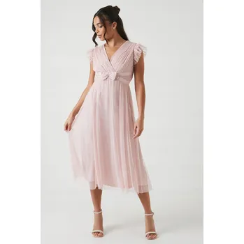 Dámské šaty MIDI ŠATY S RŮŽOVÝM ŘEZEM COAST (38)