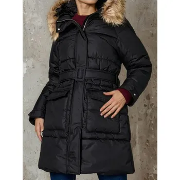 Dámský kabát Sinsay - Prošívaný kabát s kapucí - černá - 625FH-99X - 625FH-99X-XL