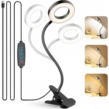 Lampička LED STOLNÍ LAMPA ŠKOLNÍ BEZDRÁTOVÁ S KLIPSEM NA ČTENÍ