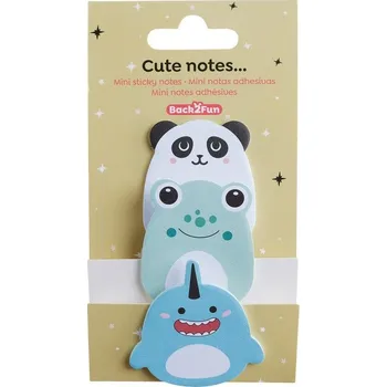 Samolepící bloček Sada samolepicích mini bločků Happy - mix motivů, 3 ks, blistr, mix barev