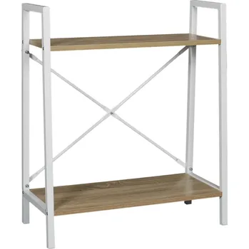 Knihovna Kovová police Cilyan S bílá na knihy a dekorace do obýváku ve skandinávském stylu 60 cm