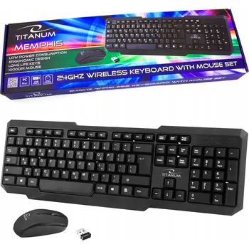 Klávesnice Bezdrátová sada klávesnice a myši Titanum USB
