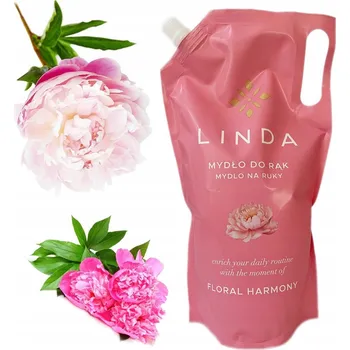 Mýdlo KRÉMOVÉ Tekuté MÝDLO na RUCE LINDA - NÁHRADNÍ NÁPLŇ 1L FLORAL HARMONY - VŮNĚ RŮŽE A PIVOŇKY LUX