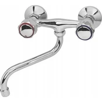 Vodovodní baterie Kuchyňská nástěnná baterie DIAMOND Lux stříbrná