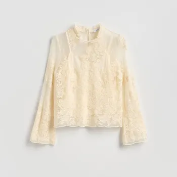 Reserved - Halenka s vyšívanou ozdobou - tělová - 593EH-02X - 593EH-02X-XS