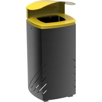 Odpadkový koš Meva Venkovní odpadkový koš MIELEK M – žluté víko