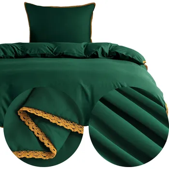 Povlečení Povlečení 140x200 2dílné z MIKROVLÁKNA hladké jednobarevné s krajkou Brandon