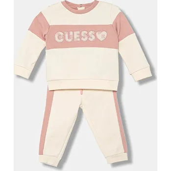 Kojenecká souprava Bavlněná tepláková souprava pro miminka Guess růžová barva, A5BG11 KAV34 A5BG11.KAV34.9BYA 30X, vel. 68-76