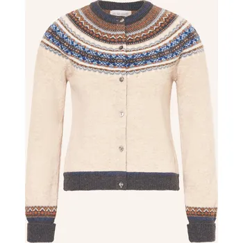 Dámský svetr Eribé Dámský Pletený Kabátek Alpine, krémová / koňaková /...