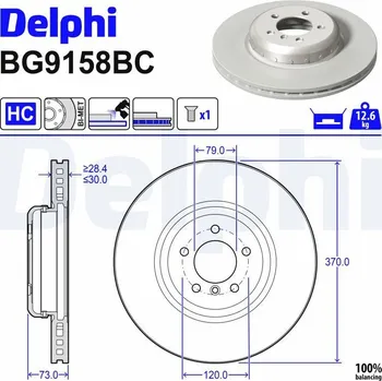 Brzdový kotouč Brzdový kotouč DELPHI BG9158BC