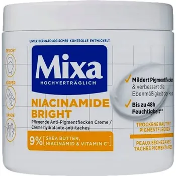 Rozjasňující a zpevňující tělový krém Mixa s niacinamidy