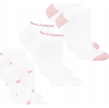 Dámské ponožky Jemné dámské Ponožky roztomilé bílé Ponožky KOTNÍKOVÉ PONOŽKY MORAJ 3 páry 38-41